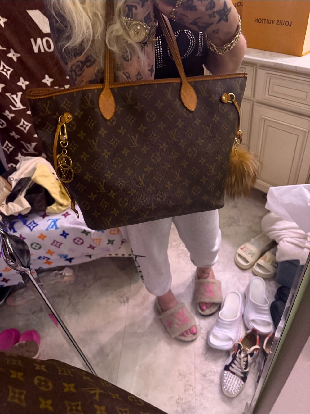 Monogram Canvas Tote in Brown and Tan